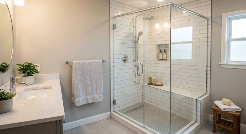 Completed shower installation residential project