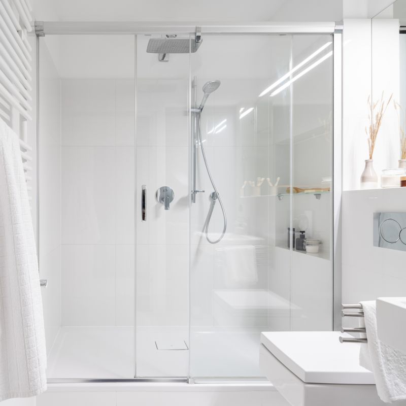 Minimalist Shower with Recessed Lighting